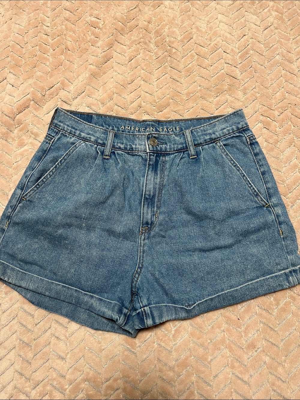 American Eagle Outfitters High-Rise Denim Shorts - Blue